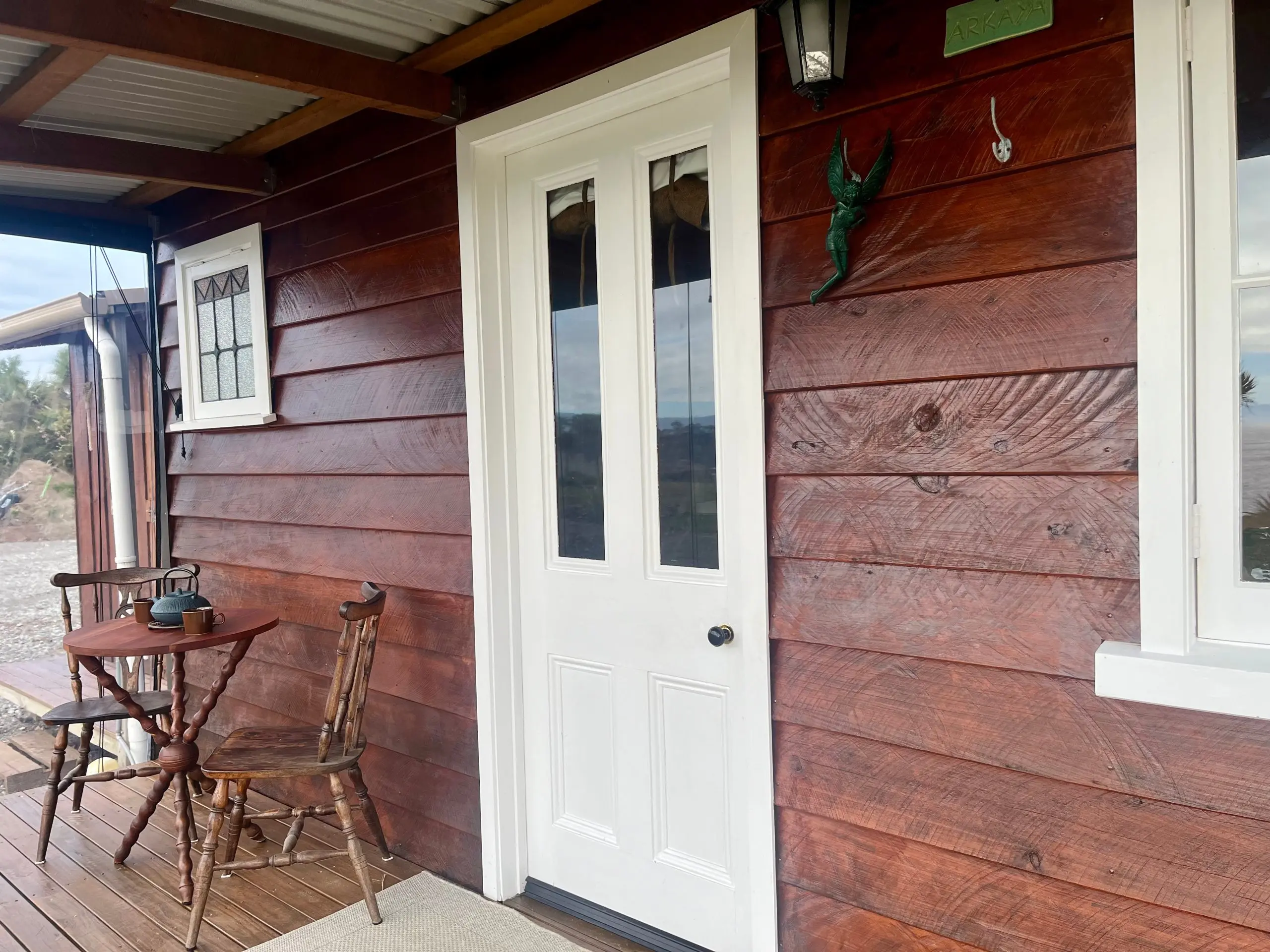Cape Foulwind Cabin front door